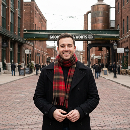 Dark Maple Lambswool Tartan Scarf