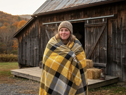 Blacksmith Gold Merino Wool Tartan Blanket