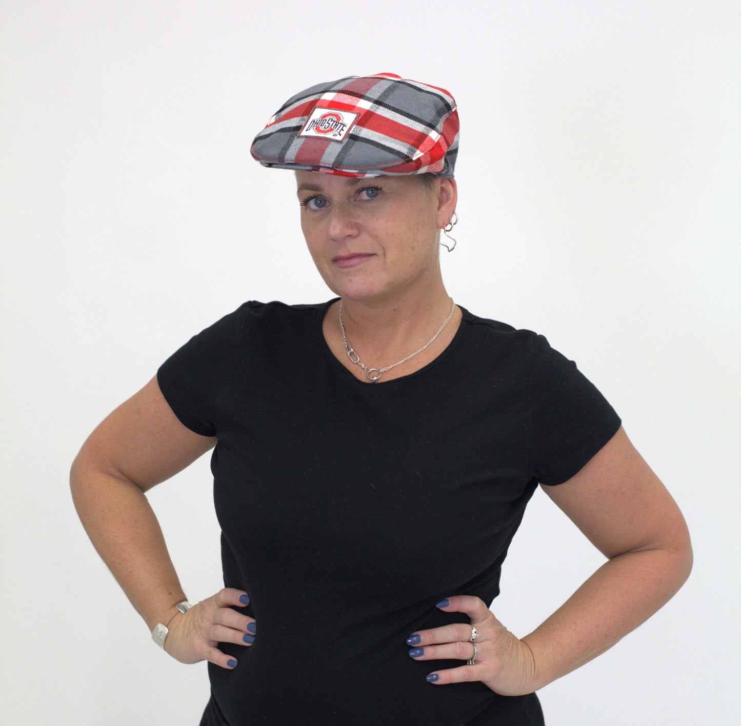 Ohio State University Tartan Flat Cap