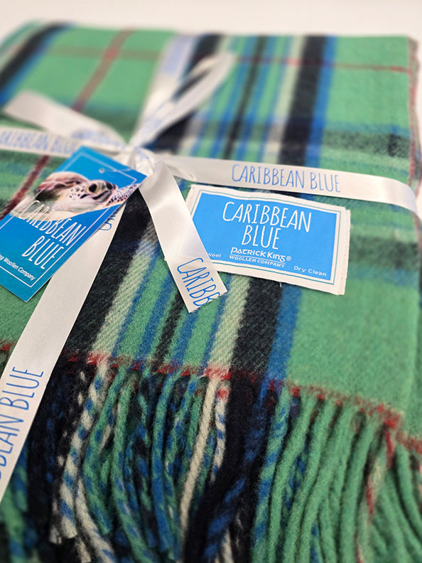 Caribbean Blue Deluxe Wool Blanket