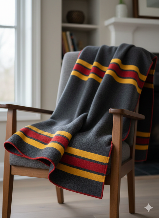 Campfire Heavy Wool Striped Blanket