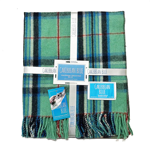 Caribbean Blue Deluxe Wool Knee Blanket