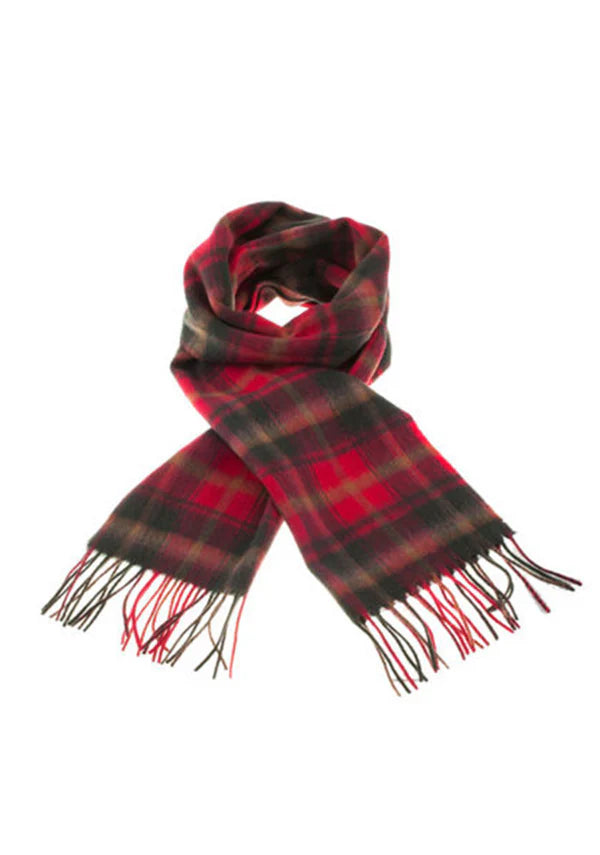 Dark Maple Lambswool Tartan Scarf