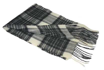 Stewart Grey Dress Lambswool Tartan Scarf
