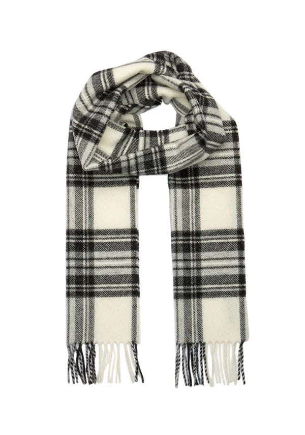 Stewart Grey Dress Lambswool Tartan Scarf