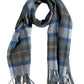 Stewart Muted Blue Lambswool Tartan Scarf