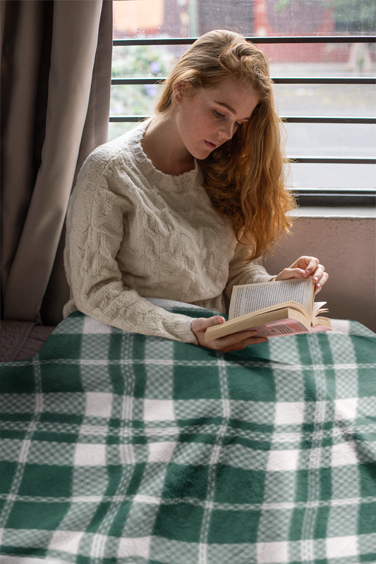 Michigan Tartan Wool Throw