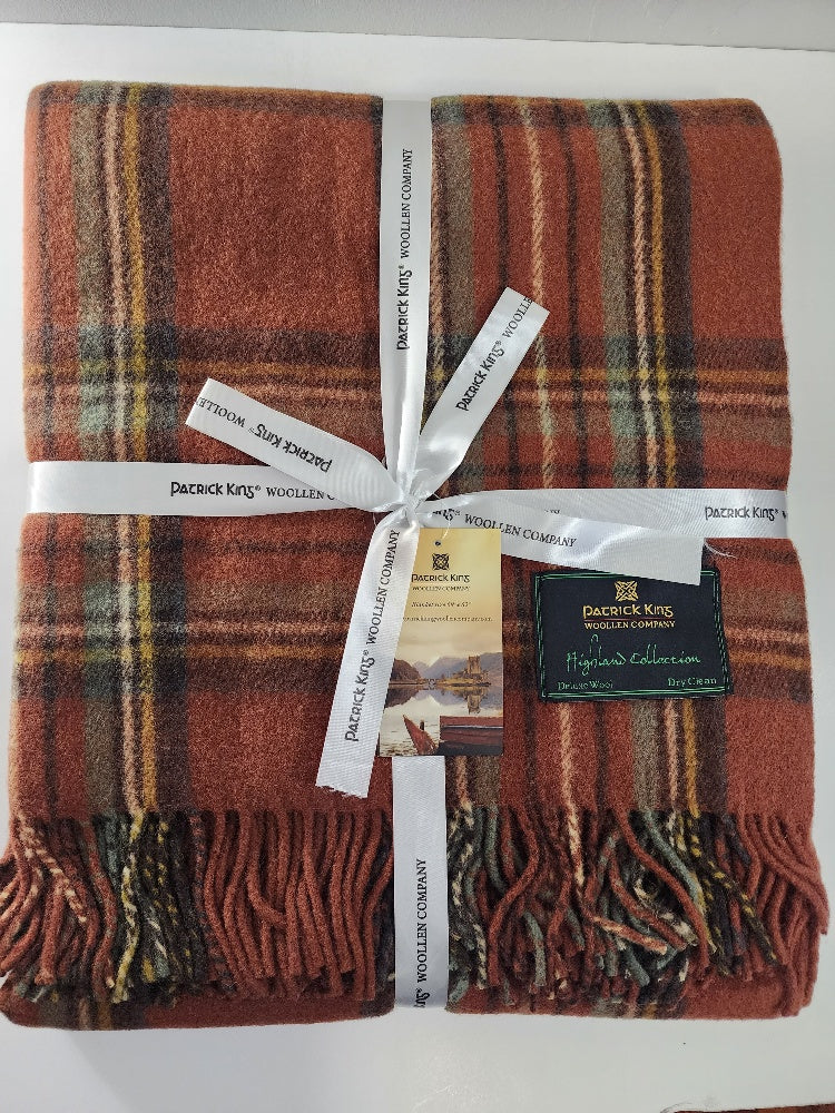 Royal Stewart Antique Merino Wool Blanket