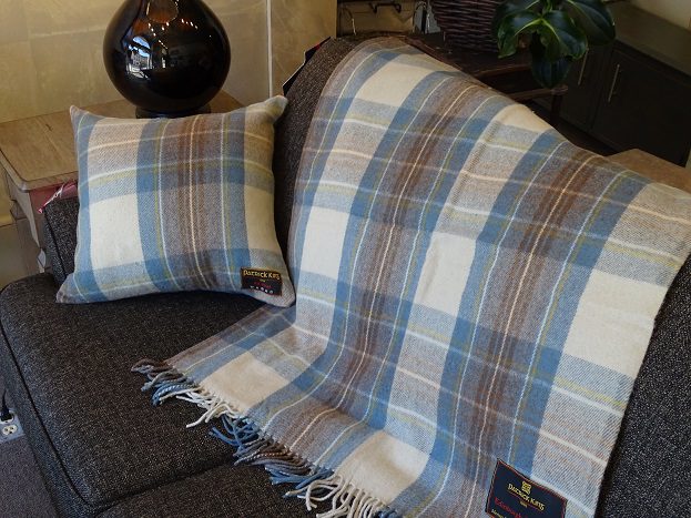 Stewart Muted Blue Deluxe Wool Blanket