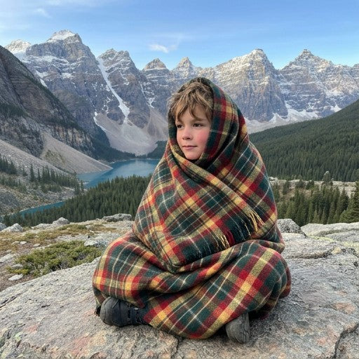 Canadian Rockies Deluxe Wool Blanket