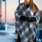 Stewart Blue Muted Lambswool Cape