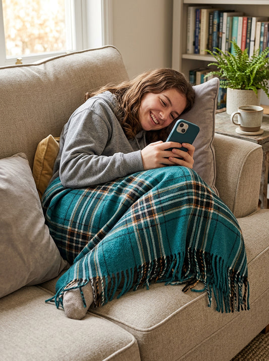 Icelandic Glacier Deluxe Wool Knee Blanket