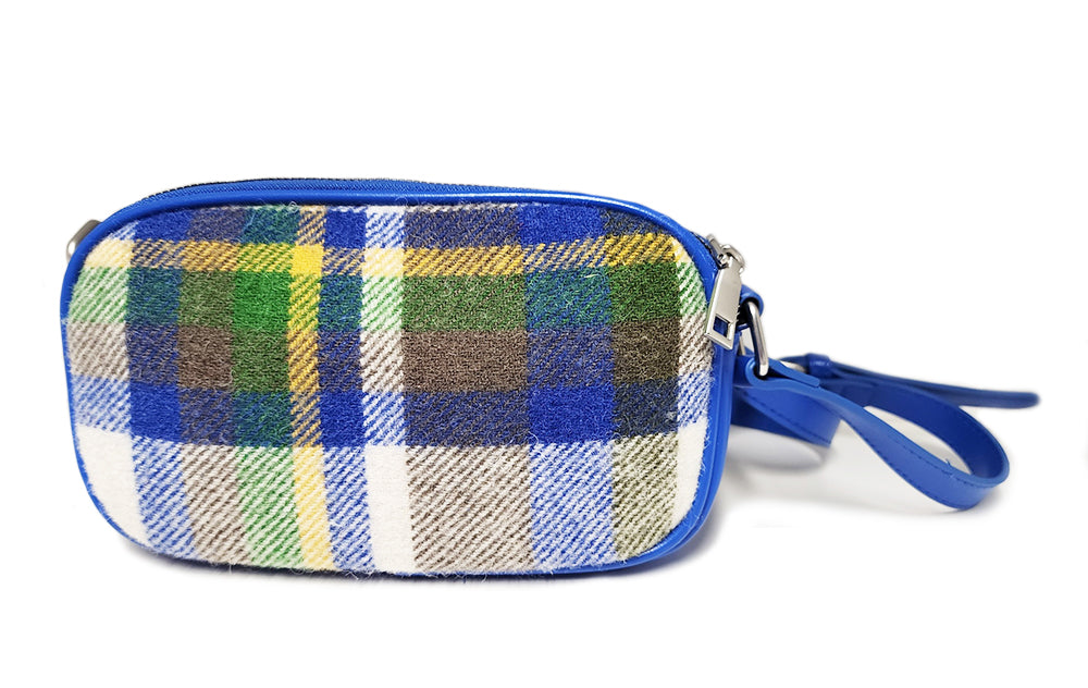 Stewart Muted Blue Wool Cross Body Bag