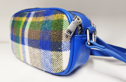 Stewart Muted Blue Wool Cross Body Bag