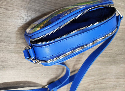 Stewart Muted Blue Wool Cross Body Bag