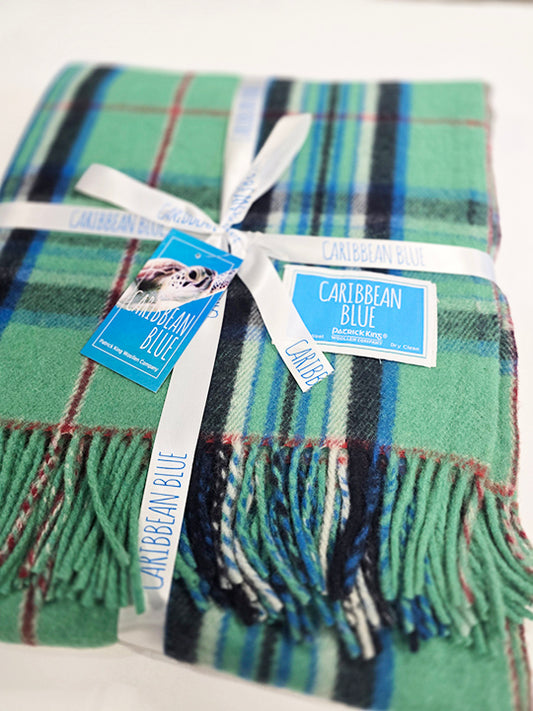 Caribbean Blue Deluxe Wool Knee Blanket