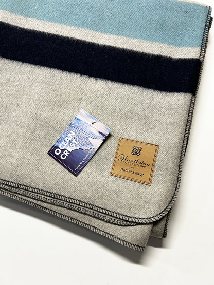 Ocean Crest Striped Wool Blanket