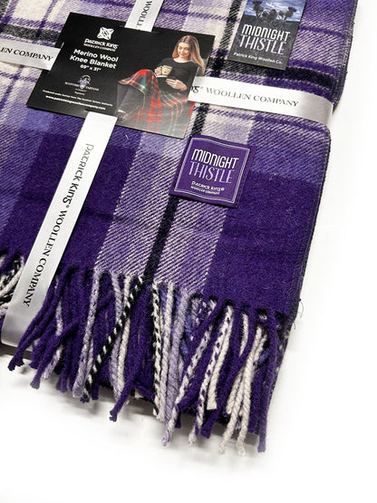 Midnight Thistle Tartan Knee Blanket