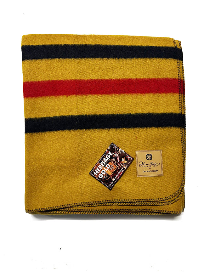 Heritage Gold Heavy Striped Wool Blanket