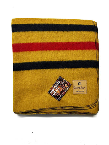 Heritage Gold Heavy Striped Wool Blanket