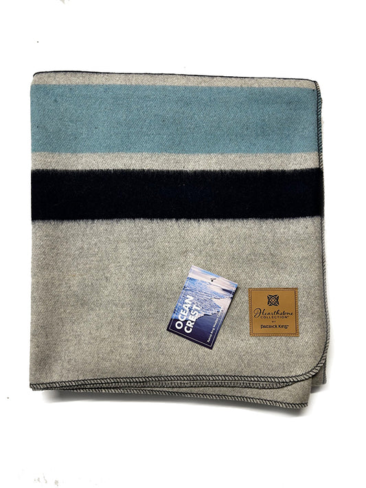 Ocean Crest Striped Wool Blanket