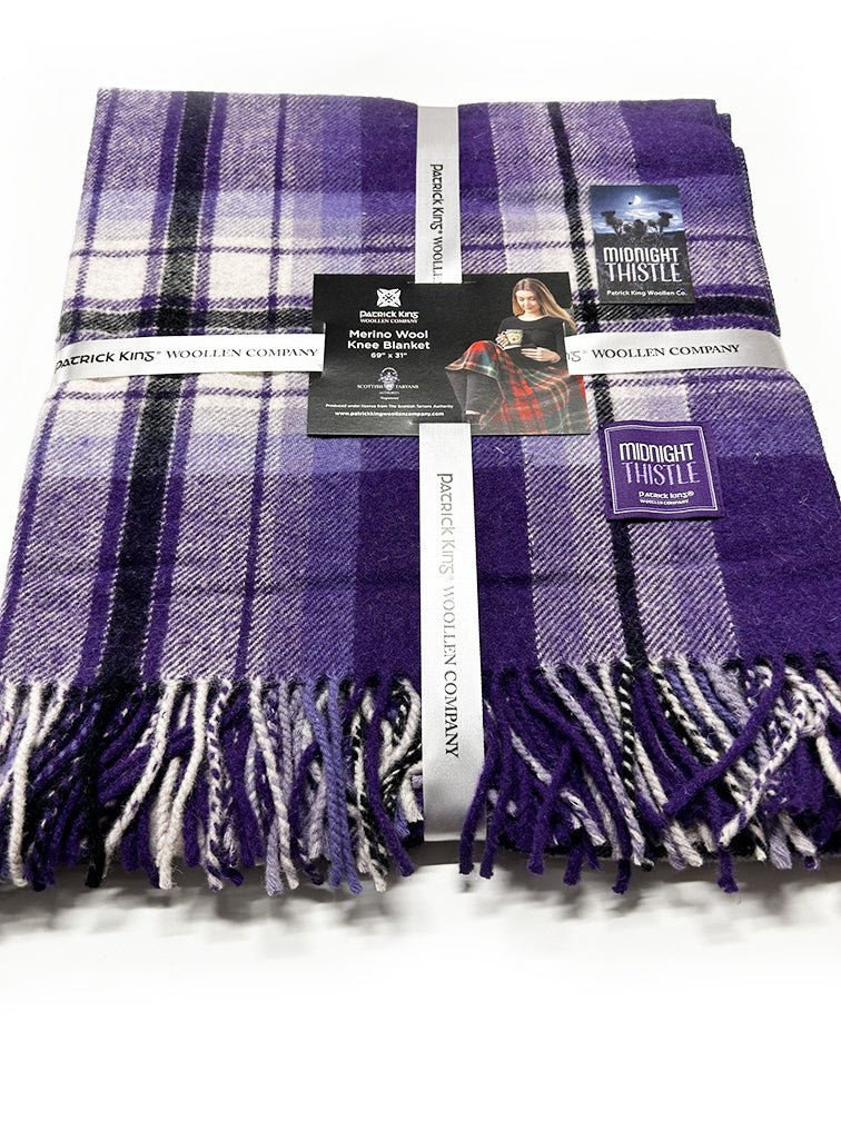 Midnight Thistle Tartan Knee Blanket