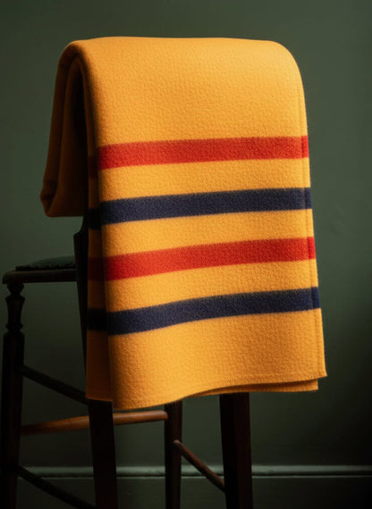 Heritage Gold Heavy Striped Wool Blanket