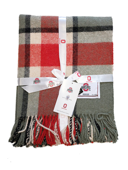 Ohio State University Tartan Throw