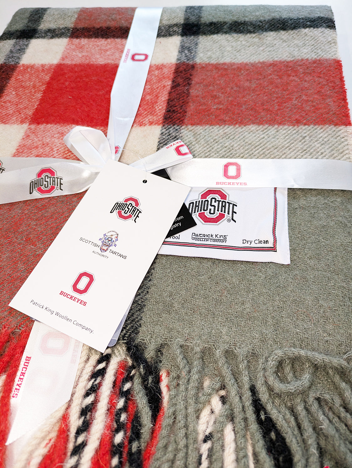 Ohio State University Tartan Throw