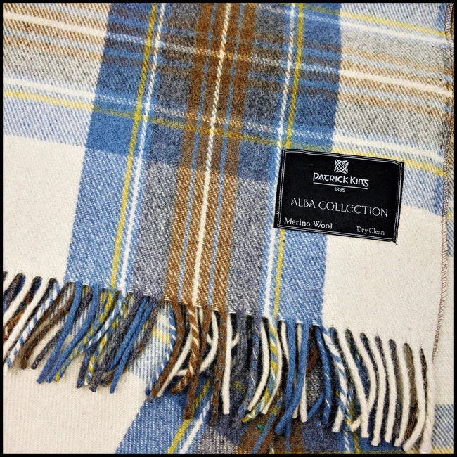 Stewart Muted Blue Deluxe Wool Blanket