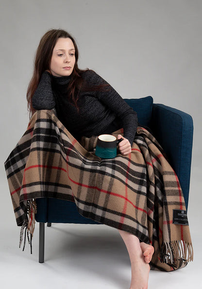 Thompson Camel Merino Wool Knee Blanket