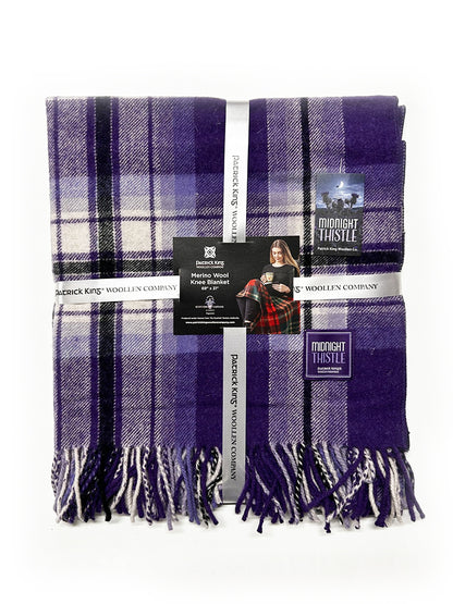 Midnight Thistle Tartan Knee Blanket