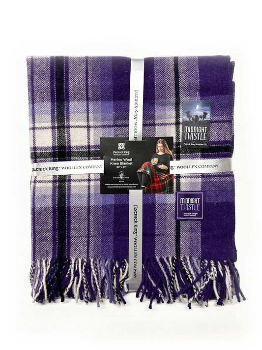 Midnight Thistle Tartan Knee Blanket