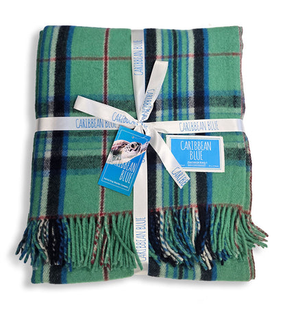 Caribbean Blue Deluxe Wool Blanket