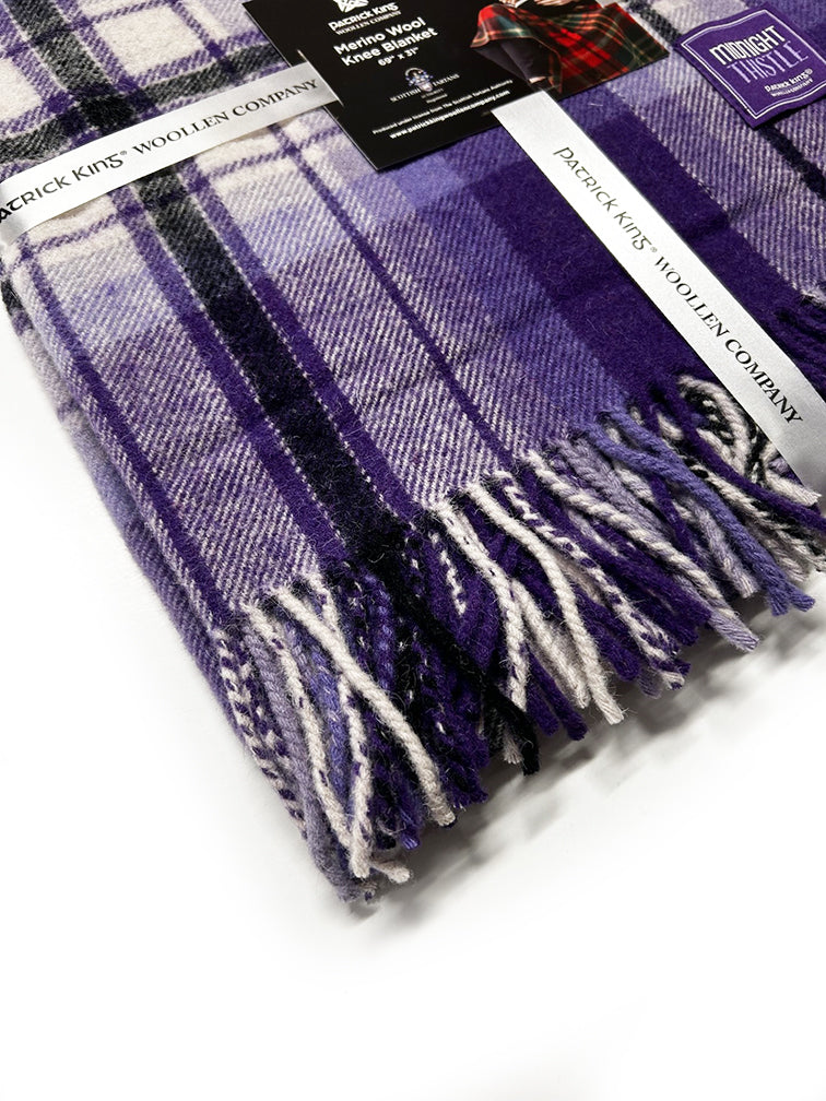 Midnight Thistle Tartan Knee Blanket