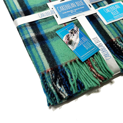 Caribbean Blue Deluxe Wool Knee Blanket