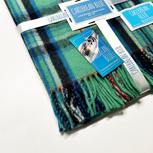 Caribbean Blue Deluxe Wool Knee Blanket