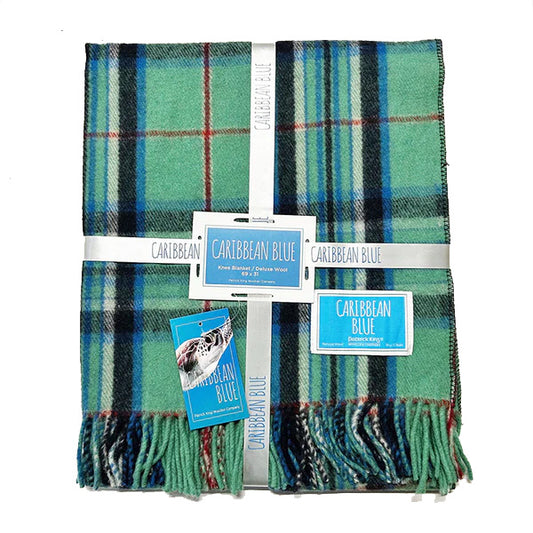 Caribbean Blue Deluxe Wool Knee Blanket