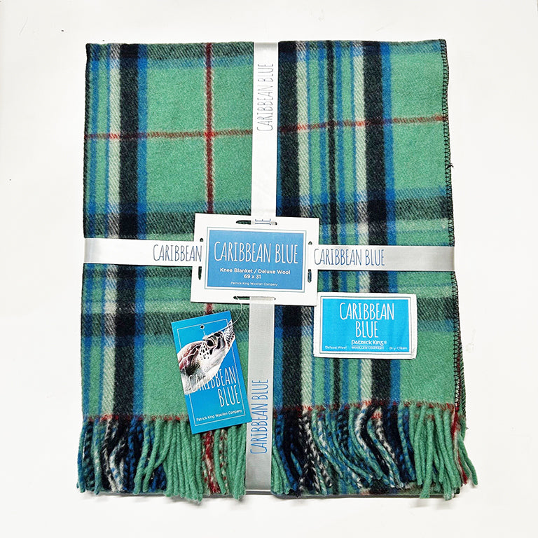 Caribbean Blue Deluxe Wool Knee Blanket