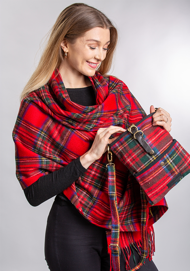 Wool Blend Royal Stewart Tartan - Red · King Textiles