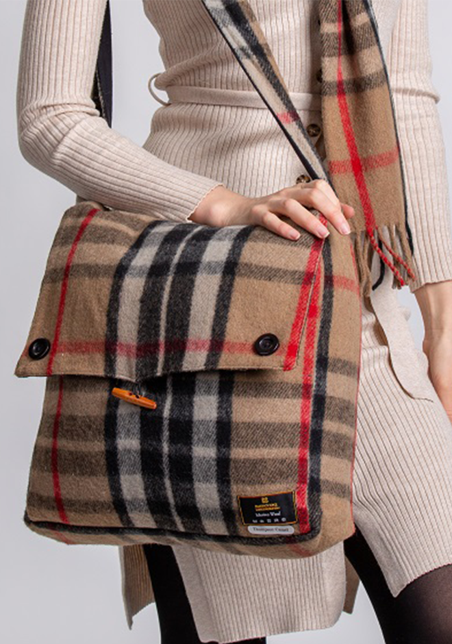 Checkered side bag sales