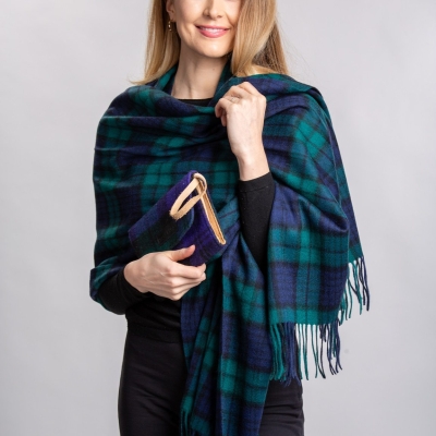 Lambswool Stole Black Watch Tartan Lambswool Stole