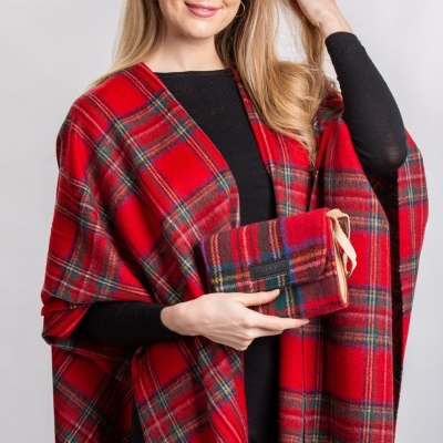 Capes Royal Stewart Tartan Lambswool Cape