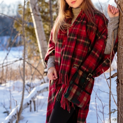 Capes Dark Maple Tartan Lambswool Cape