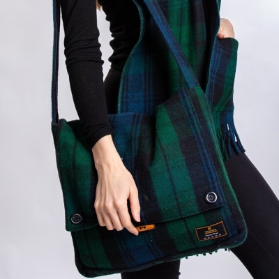 Keri Messenger Merino Wool Tartan Bag Black Watch Tartan Merino Wool Keri Messenger Bag
