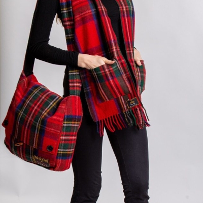 Pocket Scarf Royal Stewart Tartan Merino Wool Pocket Scarf