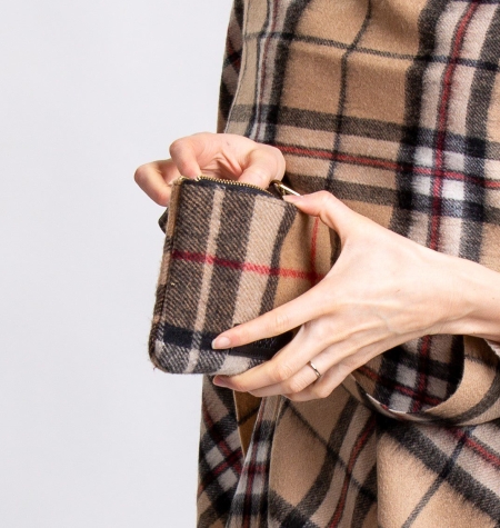 Thompson Camel Tartan Deluxe Wool Hannah Clutch Purse Hannah Tartan Wool Clutch Bag Hannah Tartan Wool Clutch Bag Thompson Camel Tartan Deluxe Wool Hannah Clutch Purse