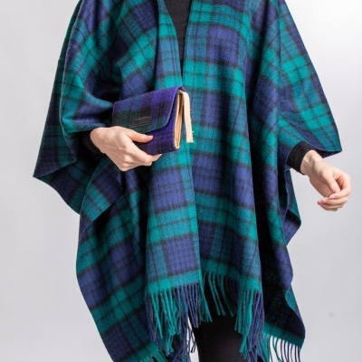 Capes Black Watch Tartan Lambswool Cape
