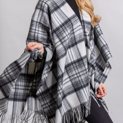 Capes Stewart Grey Dress Tartan Lambswool Cape